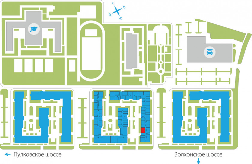 Двухкомнатная квартира 57.9 м²